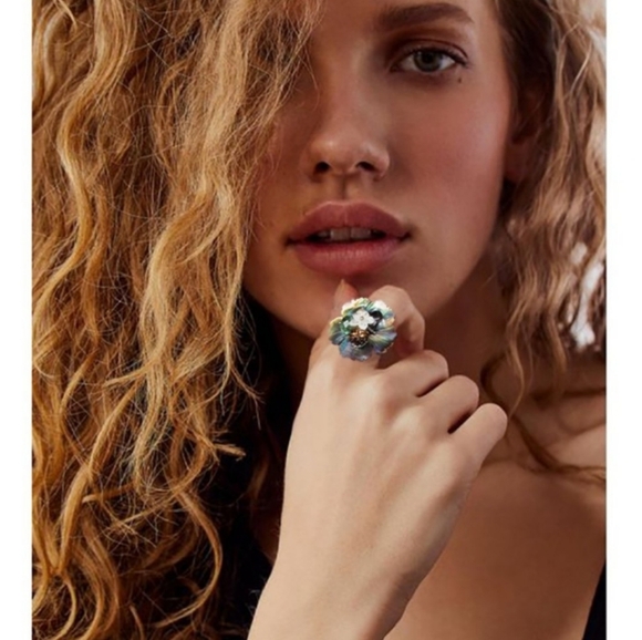 Free People Jewelry - FP Jewelry Ring Natural Mother of Pearl Abalone Genuine Pearl Boho